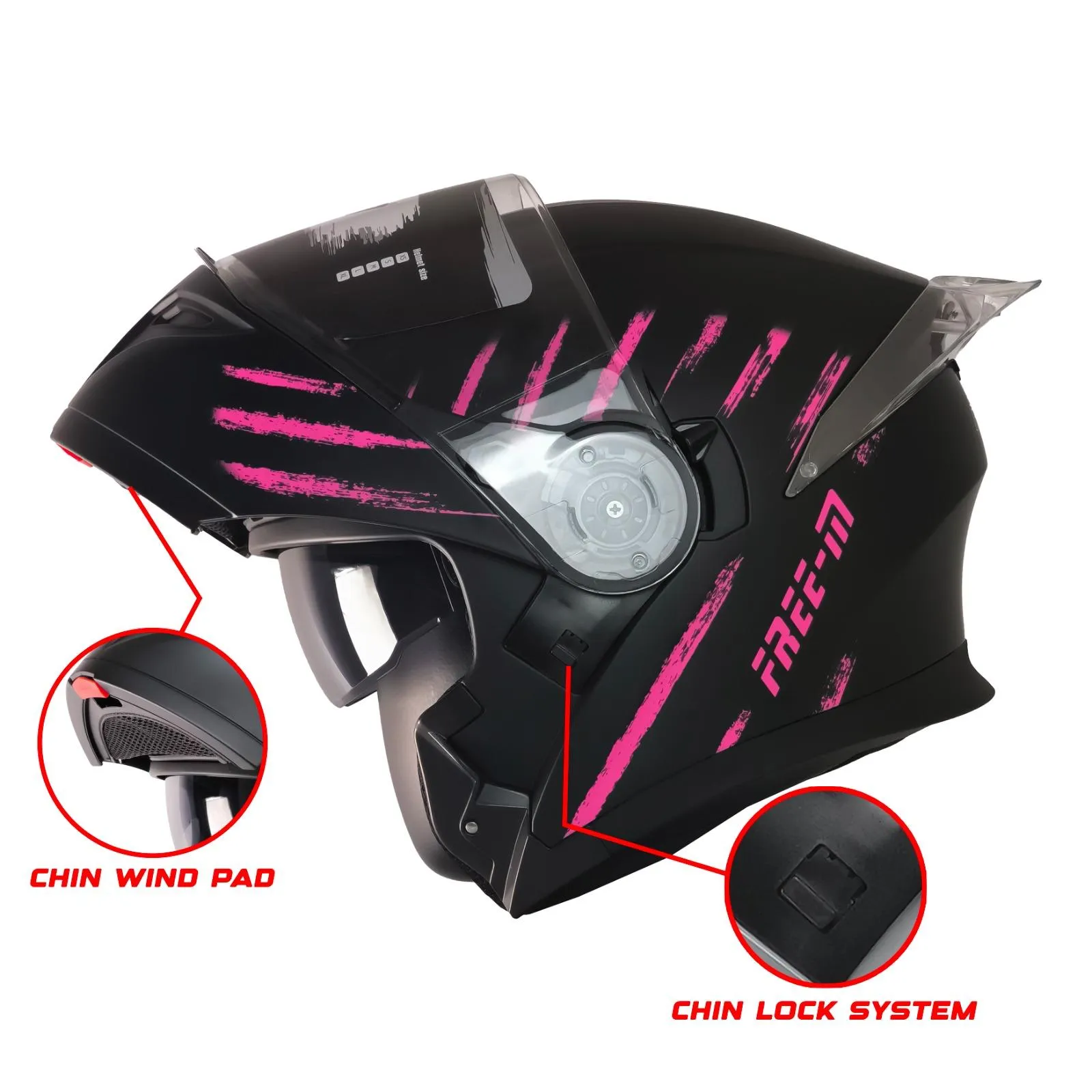 FREE-M 965 PINK ZEBRA ÇENE AÇILIR KASK 